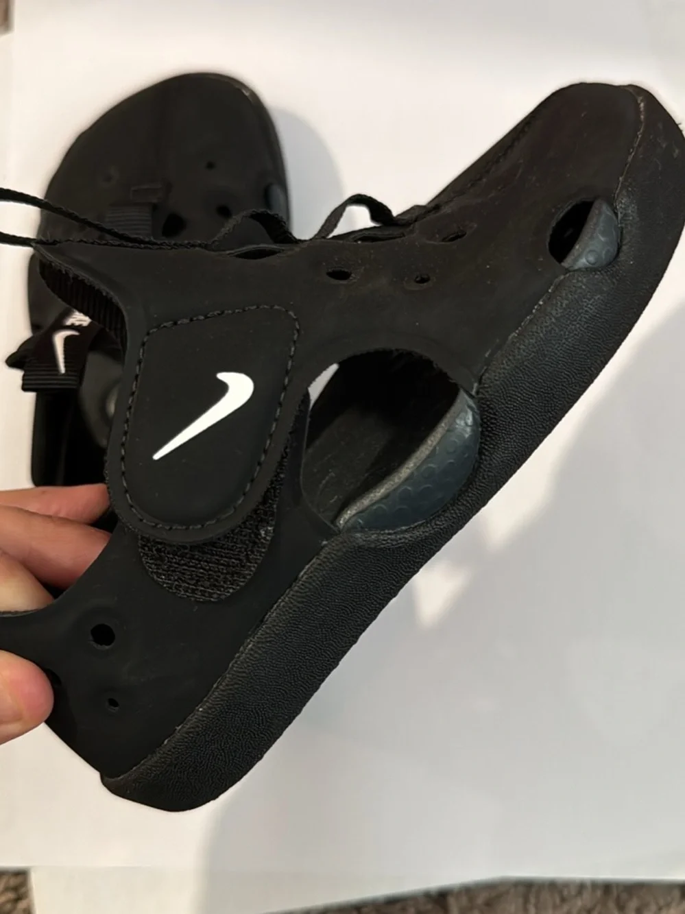 Nike Kids Black Slip-On Water Clog with Pull Loop